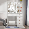 Hollywood White Makeup Dressing Table Stool Set Dresser Desk Mirror 10 LED Bulbs