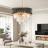 Black Gold Modern Pendant Chandelier Crystal Lighting Ceiling Light Fixture Lamp
