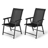 Set of 2 Folding Chairs Garden Fabric Chairs Indoors Outdoors Seat w/Armrests