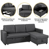 Sectional Sofa with Chaise L-Shaped Reversible Sofa Bed with Storage Dark Gray