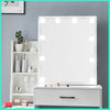 Vanity Dressing Table Set Makeup Desk Mirror & Stool Shelves 3 Color LED Lighted