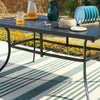 Metal Garden Dining Table Outdoor Patio Table w/ Umbrella Hole for 6 Person