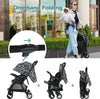 Baby Pushchair, Backrest and Footrest Adjustable with Raincover, Removable Tray