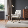 White Velvet Rocking Chairs High Back Recliner Sofa Tub Armchair Wood Legs
