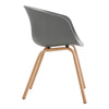 Set of 4 Plastic Dining Chairs Grey Round Accent Tub Seat Wood Effect Metal Legs