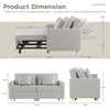 2-Seater Sofa Bed Convertible Chair Double Sleeper 3-in-1 Pull Out Chair