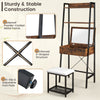 Vanity Table Set Ladder Makeup Vanity Makeup Vanity Dressing Table w/ Mirror