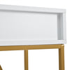 Console Side Table with 2 Drawers Metal Frame, Entryway Hallway Furniture, White