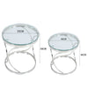 Thicken Tempered Glass Coffee Table Small Round Side End Table Chrome Pedestal