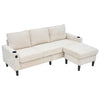 3 Seater Sofa Corner Sofa Sectional Sofa Couch with Reversible Chaise Beige