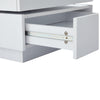 Coffee Table 360° Rotating Modern Square Table With 2 Drawers Storage White