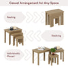 Set of 3 Nest of Tables Nesting Coffee Side End Wooden Nest Furniture Oak Veneer