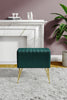 Velvet Footstool Ottomans with 4 Metal Legs Dressing Table Stool Bedroom Chairs