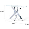 Glass Console Table with Clear Tempered Glass and Chrome Cross Leg Design 120cm