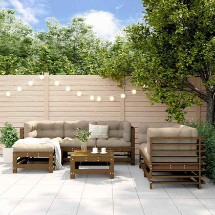 7 Piece Garden Lounge Set Honey Brown Solid Wood Pine vidaXL