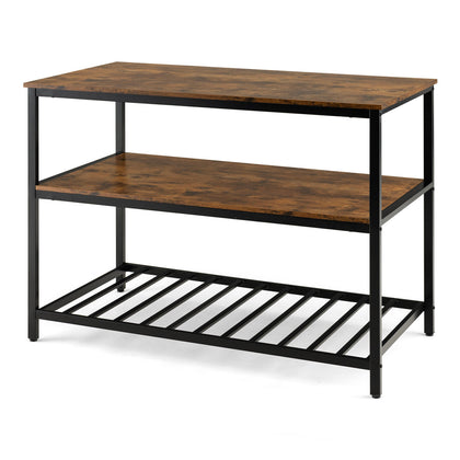 48 Inch Kitchen Island 3-Tier Industrial Kitchen Shelf prep table with storage