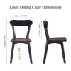 4pcs Black Solid Wood Dining Chairs Practical Kitchen Chairs Curved Backrest