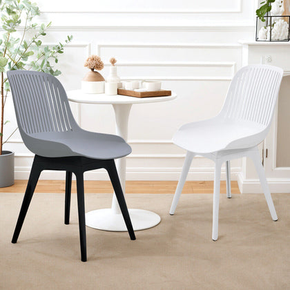 4-Piece Kitchen Dining Chairs Home Office Meeting Chair Set Modern Plastic Seat