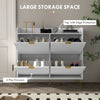 Narrow Shoe Storage Cabinet Rack 4 Flip Drawers 16 Pairs of Shoes Console Table