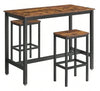 Breakfast Bar Table And Stools Kitchen Pub Dining Room Industrial Furniture Set