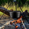 Large Camping Stew Dutch Oven Stockpot Campfire Seasoned Pot with Lid Handle NEW