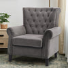 Velvet Lounge Armchair Fireside High Wing Back Accent Sofa Chair Cushioned Seat