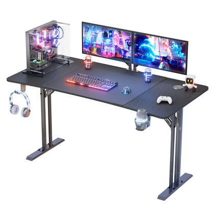 140×70cm Gaming Desk Computer Table Workstations Cup Holder & Headphone Hook