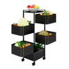 5 Tier Square Trolley Basket Rack Kitchen Storage Vegetable cart With Wheels