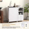 Portable Rolling Sewing Cabinet Craft Table with Lockable Casters-White