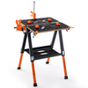 2-in-1 Folding Work Table & Sawhorse 8 Adjustable Heights Workbench Workstation