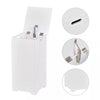 Large Wooden Laundry Bin Storage Basket White Storage Cupboard w/ Lid