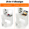 Dressing Table with LED Mirror Modern Makeup Desk Vanity Table Set + Stool Cpxok