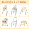 Convertible 6in1 Baby Toddler Infant Highchair Feeding Recliner Seat Table Chair