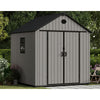 Gabled Plastic Tool Shed 8x8FT with Foundation Lock for Outdoor Garden Storage