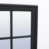 Black Industrial Style Window Style Rectangle Wooden Frame Wall Mirror Decor