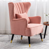Blush Velvet Tufted Armchair Wing Back Cocktail Chair Bedroom Lounge Tub Sofa