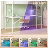 Single Solid Metal Loft Bed Frame High Sleeper Bunk Bed Study Desk Cabin Bed