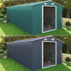 12x10 FT Metal Garden Shed Outdoor Storage House Apex Roof with Free Foundation