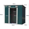 Metal Garden Shed 6X4ft Outdoor Garden Storage Shed Tool Bike Apex Roof Green