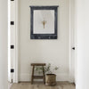 Carved Garden Mirror Wall Mounted Wooden Frame Outdoor Indoor Wood Grain Decor
