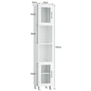 Tall Bathroom Storage Cabinet Freestanding Tower Cabinet w/ 2 Open Shelves
