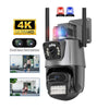 4K IP Camera PTZ Wifi Camera Dual Lens Security Cam Video Surveillance 32G Card