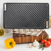 Cast Iron Griddle Tray Reversible Plate 18"x10" Grill Pan Tray BBQ Steak Camping