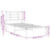 Metal Bed Frame with Headboard Black 90x200 cm m