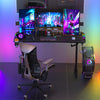 X-Large RGB Gaming Desk Height Adjustable Sit Stand up Desk Business Study Table