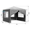 Gazebo Heavy Duty Marquee 3x3m Waterproof Garden Party Tent Shelter With 4 Sides