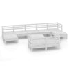 10 Piece Garden Lounge Set White Solid Wood Pine vidaXL