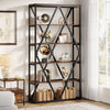 71'' Tall Industrial Bookshelf, 6-Tier Freestanding Open Bookcase w/ Metal Frame