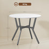 Dining Table Round 90cm Gloss White Top Black Metal Legs Modern Kitchen Room