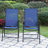 Patio Chairs Set of 2 Folding Outdoor Chairs Sling Dinning Adjustable Chairs